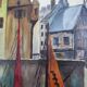 Old oil painting on panel signed