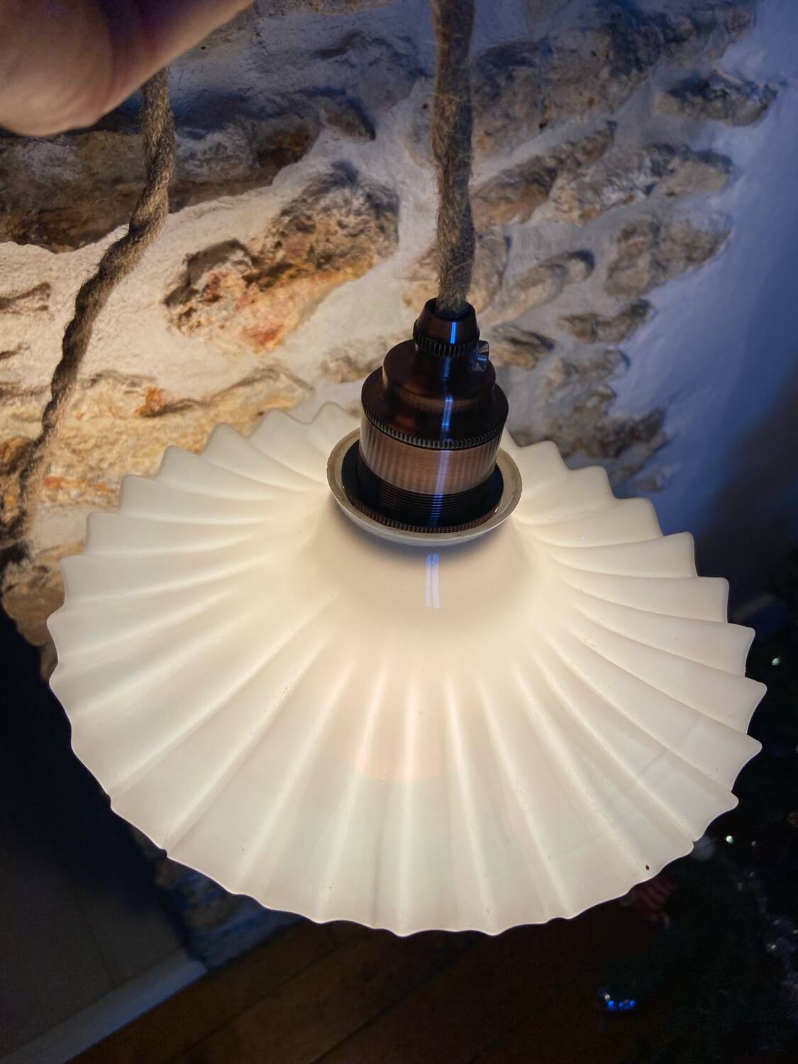 Upcycled vintage pendant light