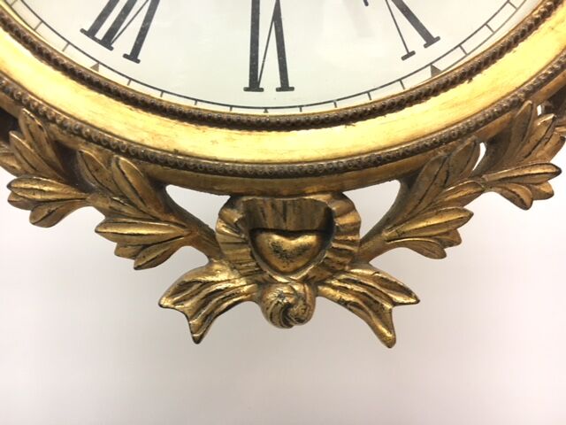 Golden wood clock
