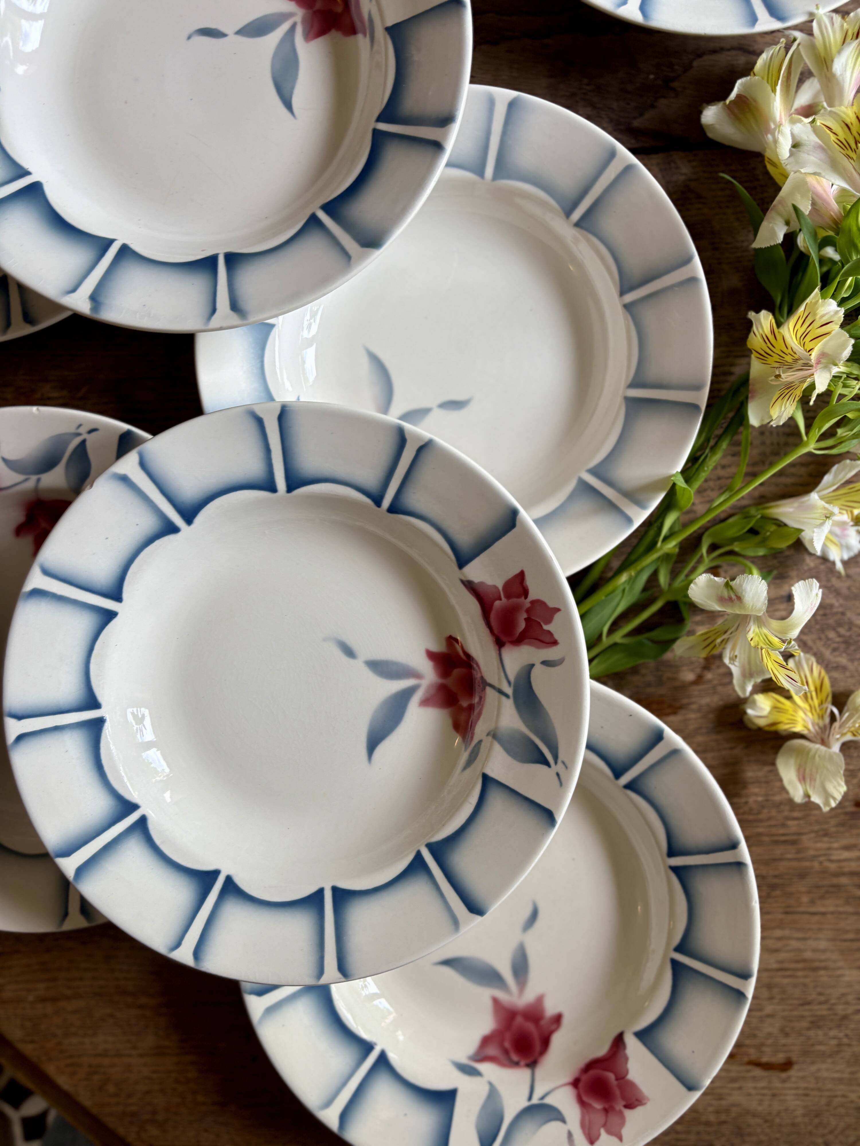 Set of 10 vintage deep plates from Digoin.