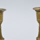 Pair of gossip candle holders in bronze and brass gilded period