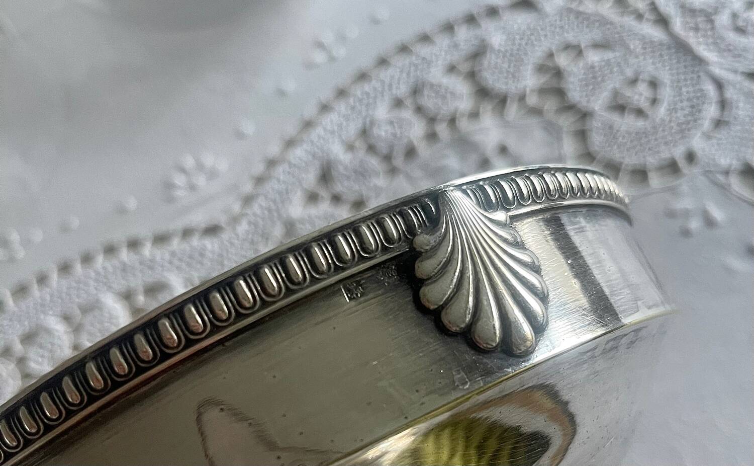 Coupe ancienne en verre et métal argenté