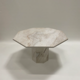 Octagonal travertine table