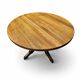 Solid oak dining table, also known as a monastery table, with a sturdy central pedestal, heavy-duty construction