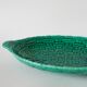 Large slip dish, green woven bamboo model, 1970