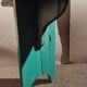 Green patinated farm tree wooden bench