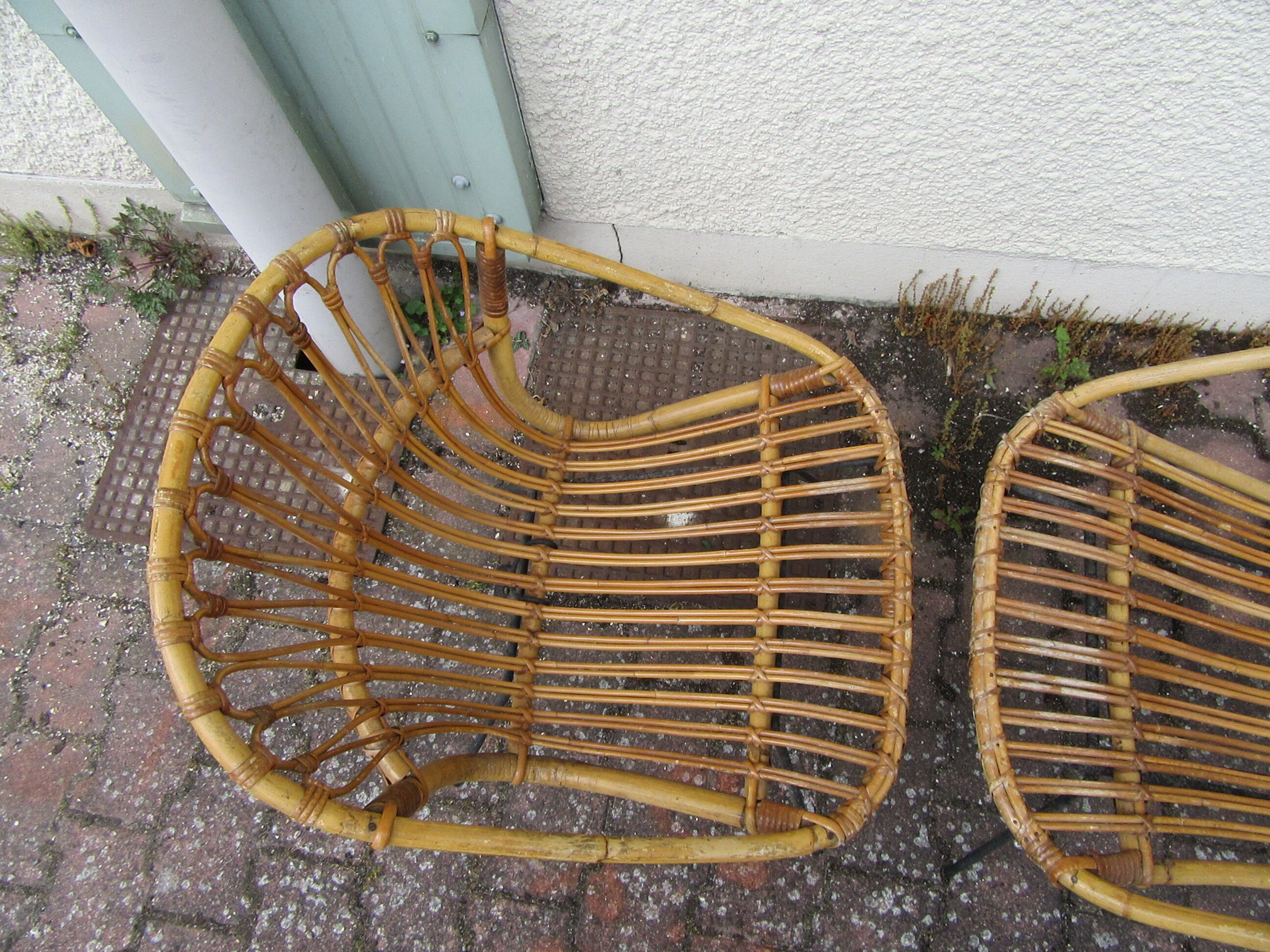 Paire de fauteuils rotin vintage