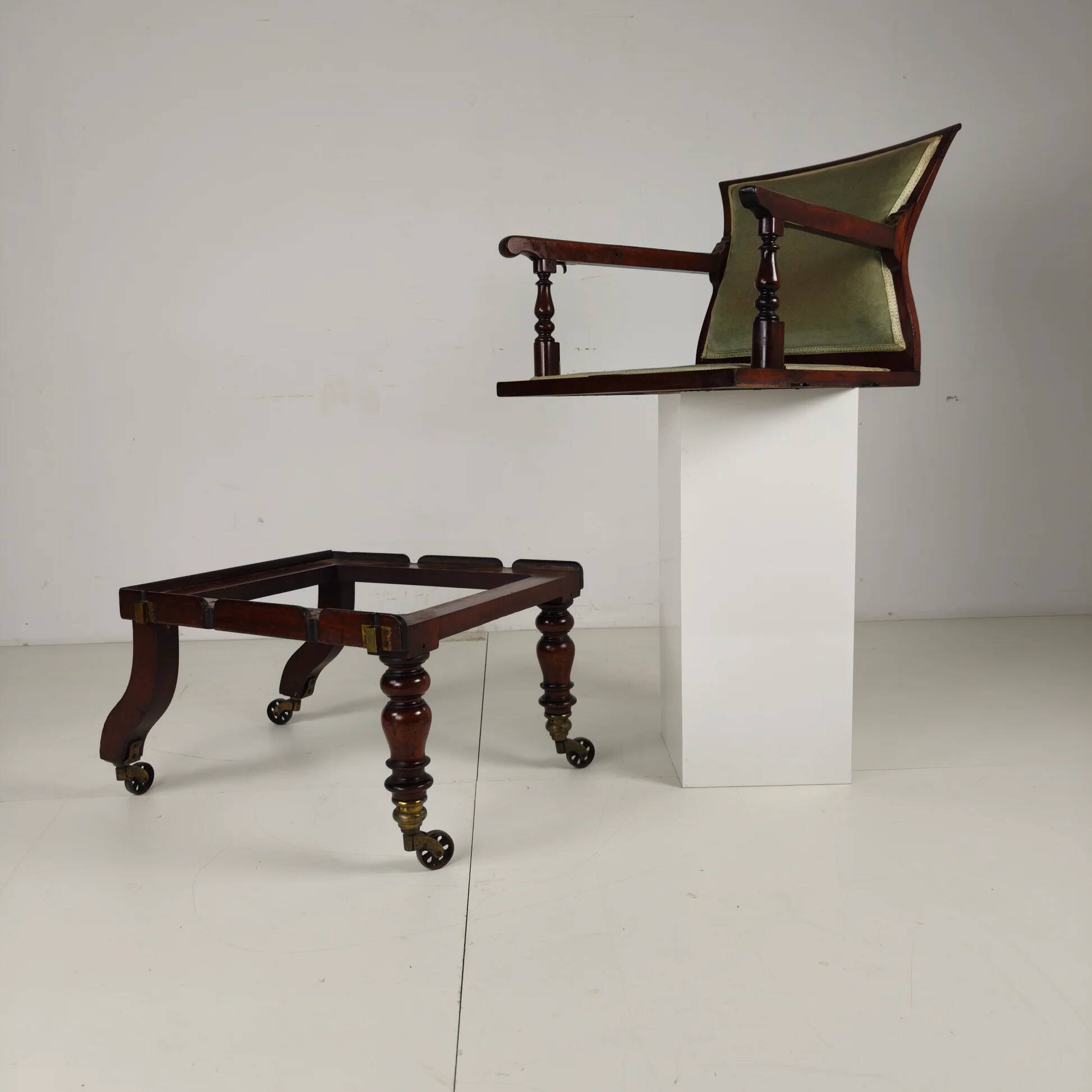 Rare fauteuil ajustable victorien par J. Alderman, Londres