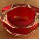 Murano red glass octagonal ashtray 1960