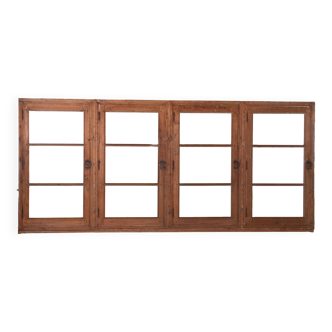 Library façade with 4 doors in fir 19th century