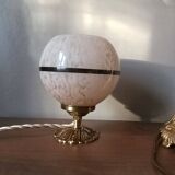 Upcycled pink glass table lamp from Clichy