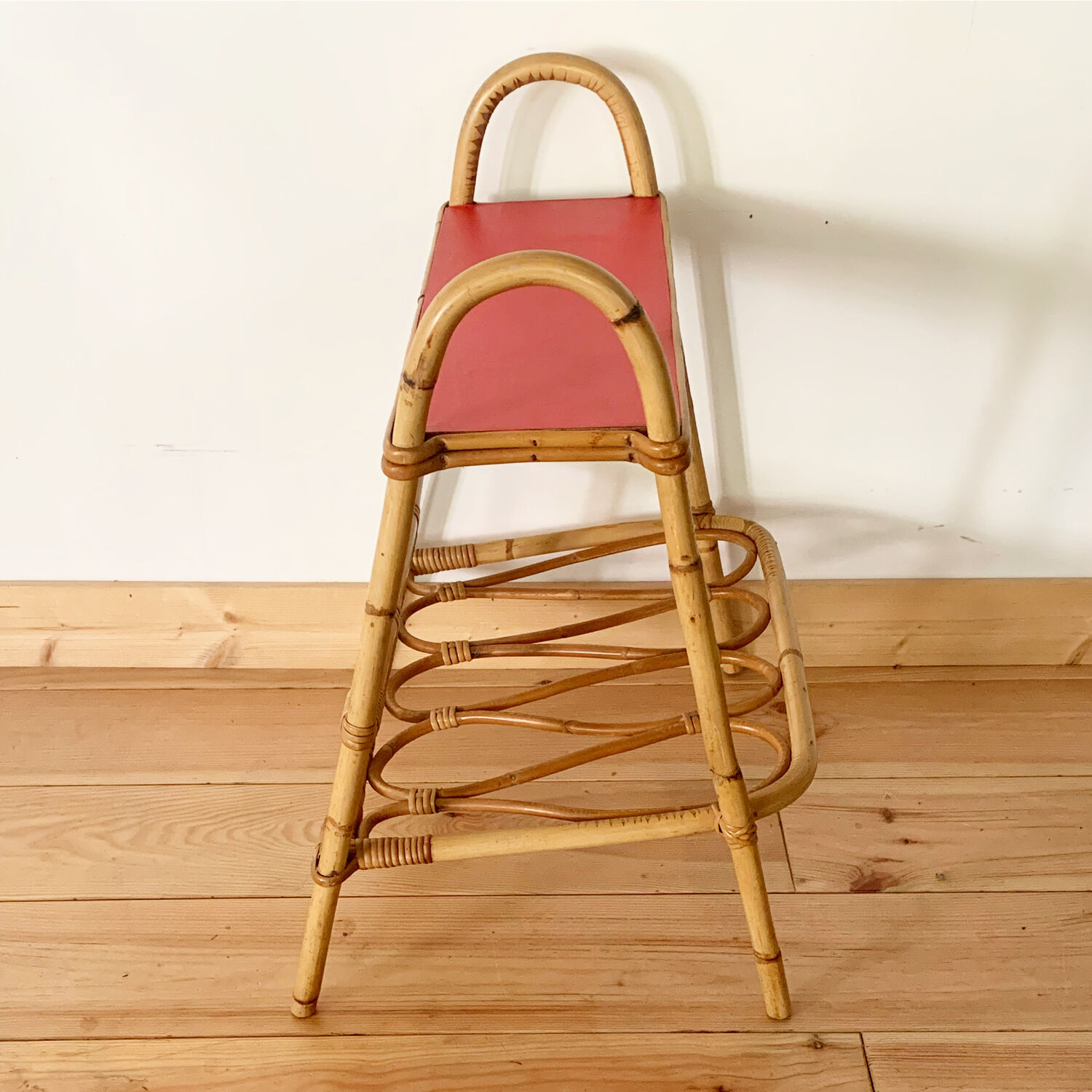 Vintage rattan end table