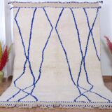 Handmade Moroccan wool rug, large size 250x150 cm, handcrafted.