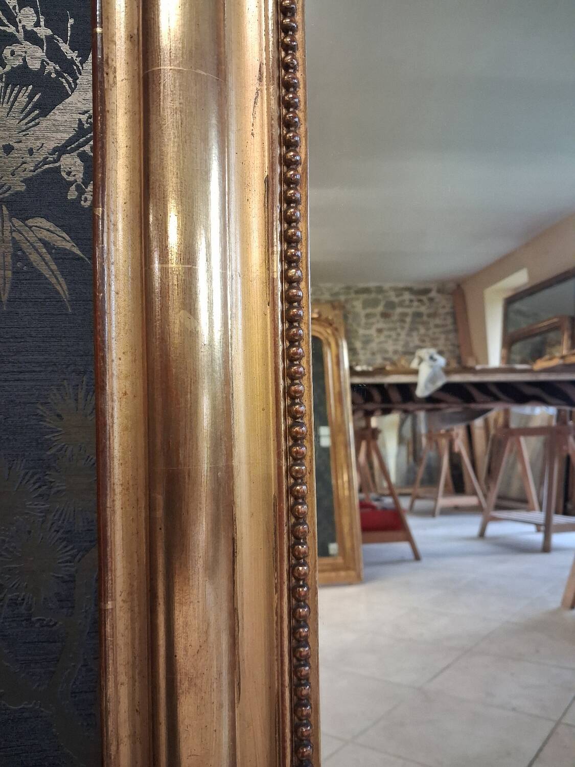 Louis Philippe mirror with pediment 154 x 98