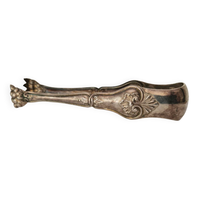 Pince à sucre rocaille en métal argenté – Style Louis XV