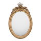 19th C antique French oval gold leaf mirror with crest