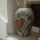 Vase ovale laiton et émail cloisonné