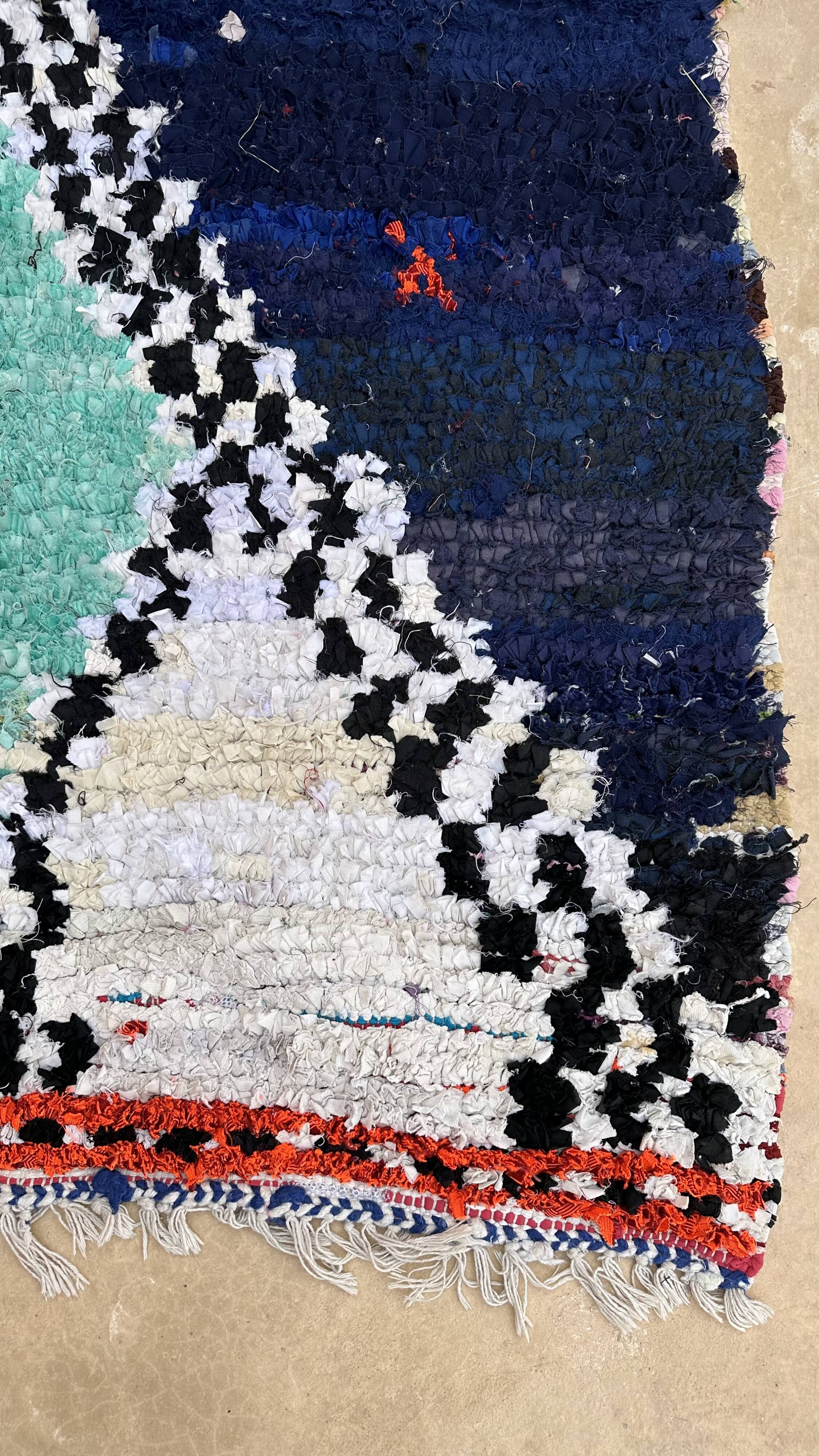 Colorful Boucherouite Berber rug - 133 x 188 cm
