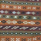 Kilim berbère fait à la main en pure laine multicolore 119 x 177 cm
