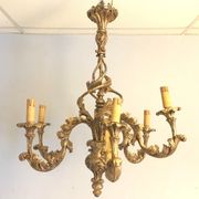 Louis XV Patine style chandelier with ancient Golden Patina Rockery Luster