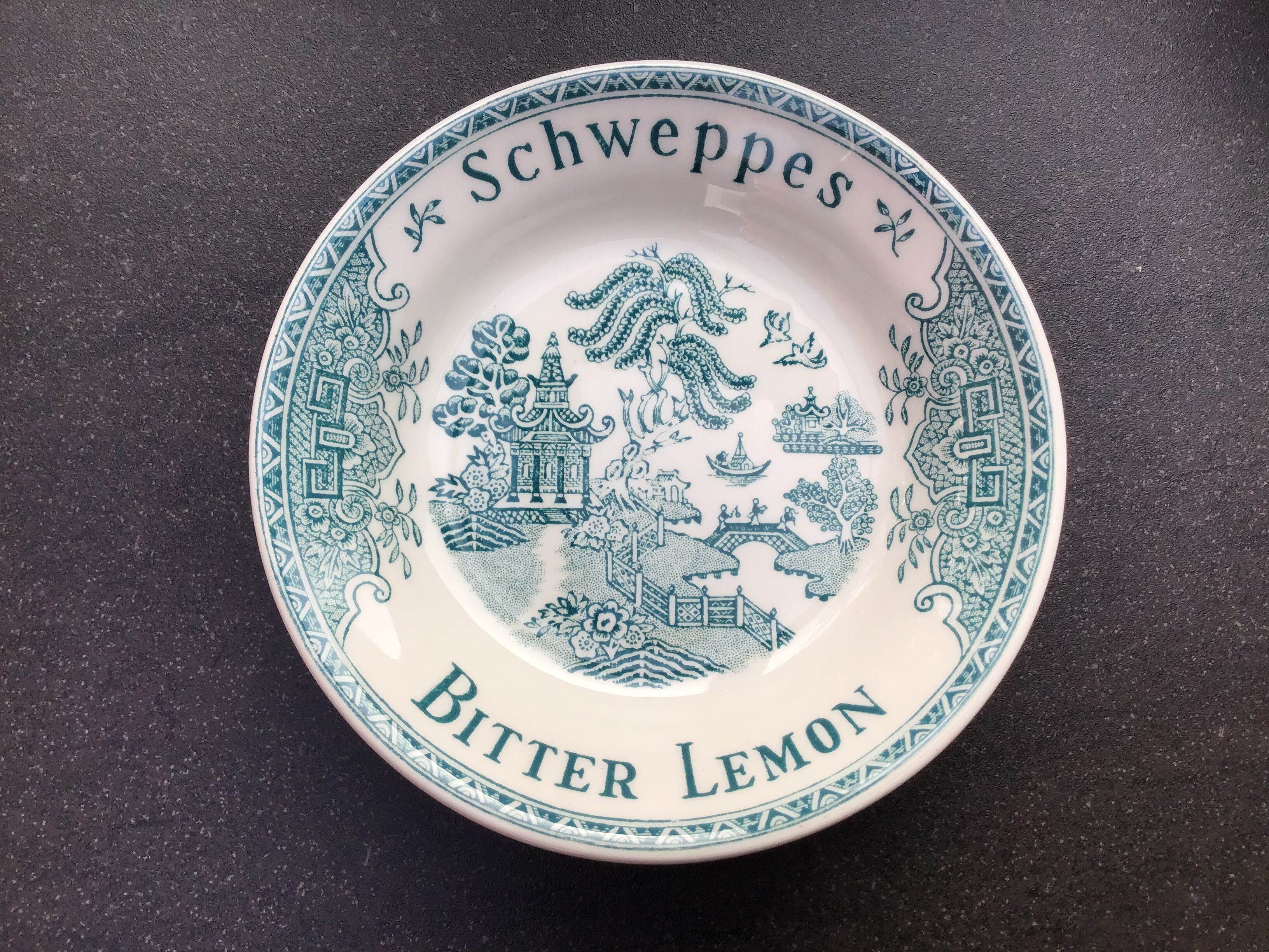 Advertising cup vintage bistro saucer Schweppes