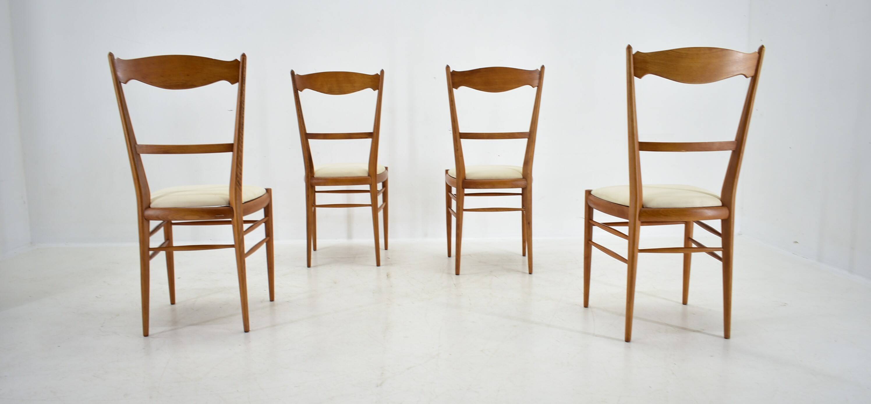 1970s set of 4 dining chairs by Drevotvar, Czechoslovakia