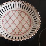 Set of 2 old porcelain lace plates