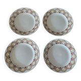 Flat plates set of four HBC Choisy le Roi Elianne decor