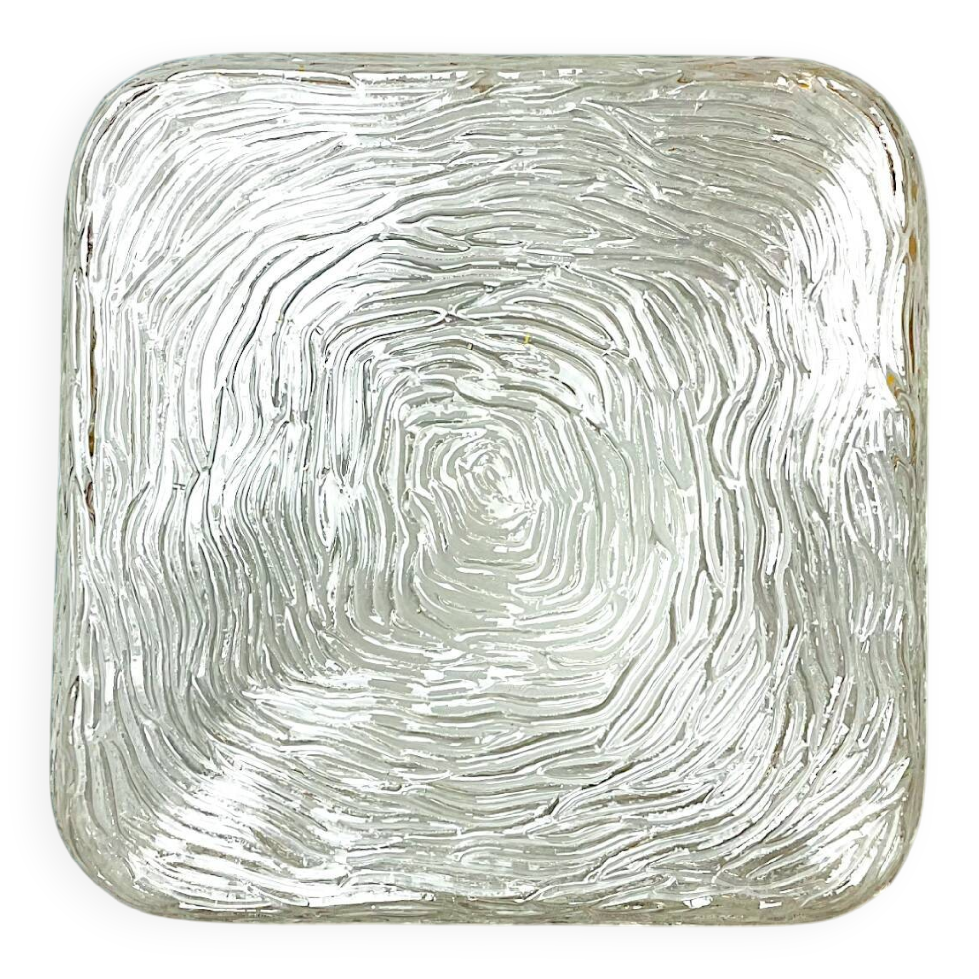 Square glass flush mounted ceiling or wall light