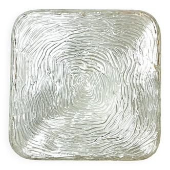 Square glass flush mounted ceiling or wall light