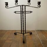 Large Brutalist Wrought Iron Candlestick