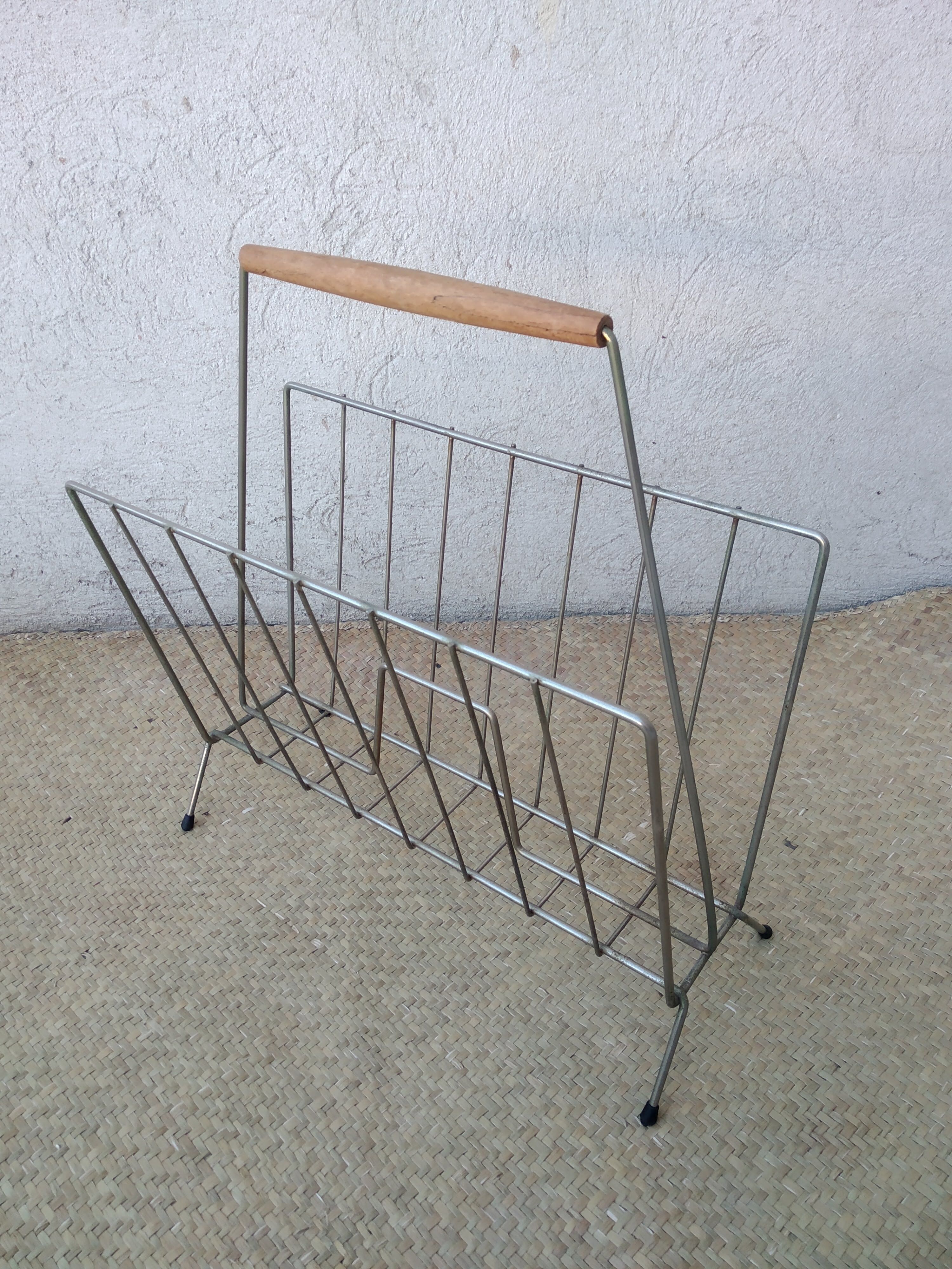 Vintage metal magazine holder 50s