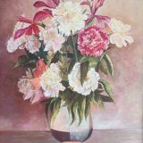 Still life with a bouquet of flowers.