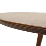 Solid Wood Kidney-Shaped Coffee Table Side Table 1960s