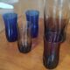 1970 liqueur service tinted glass Verrerie Portieux