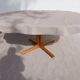round or oval table with extension, central leg, vintage Baumann design