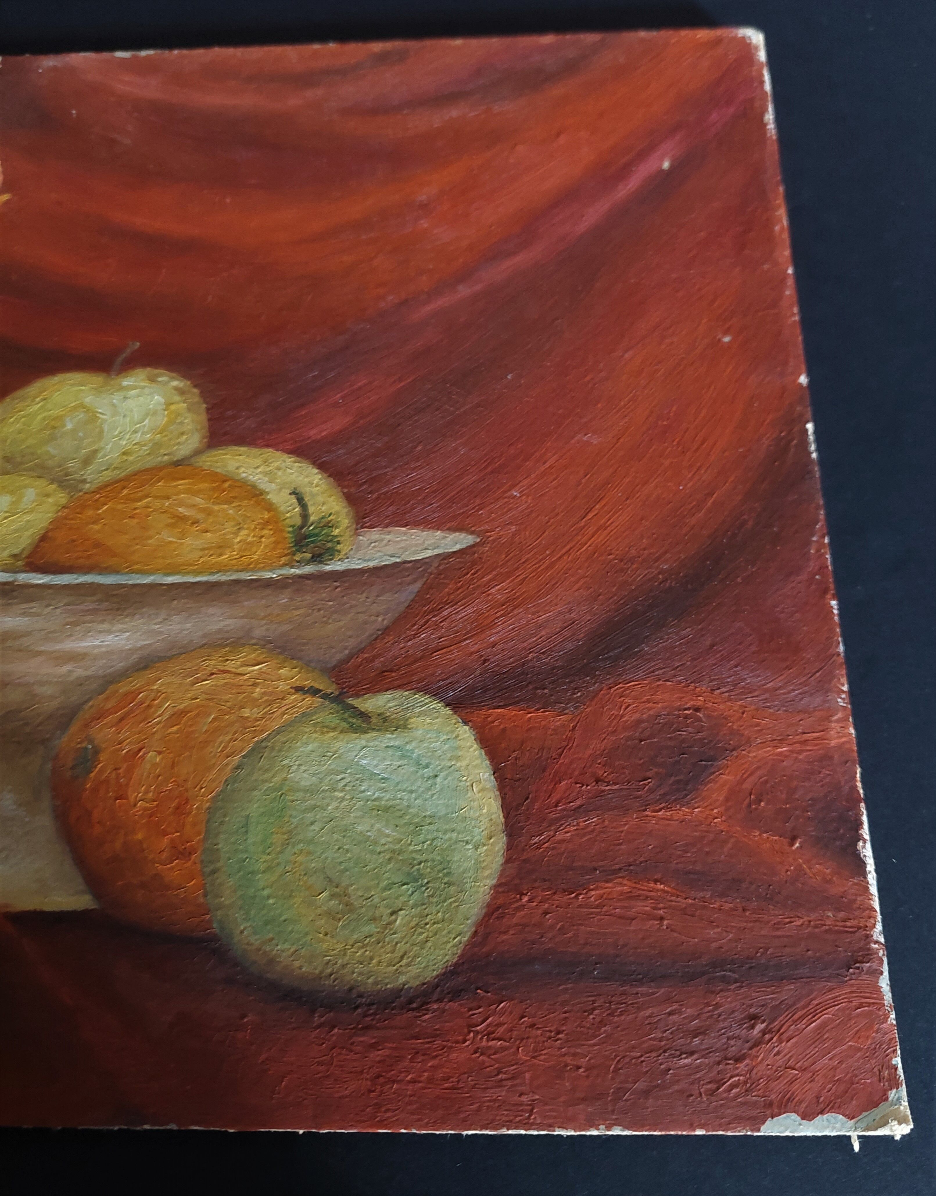 Oil painting on still life panel