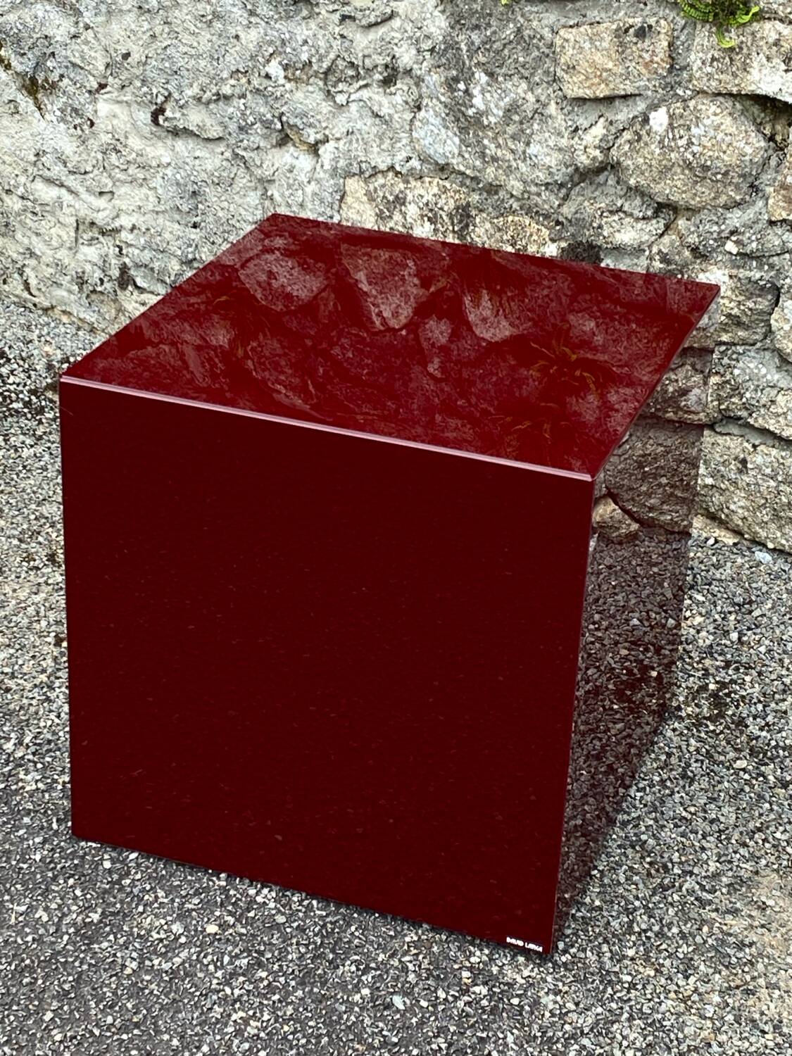 David lange vintage plexiglass cube side table