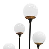 Mid Modern Stilnovo Floor Lamp, Black Iron & Marble, Italian Design, 1950s