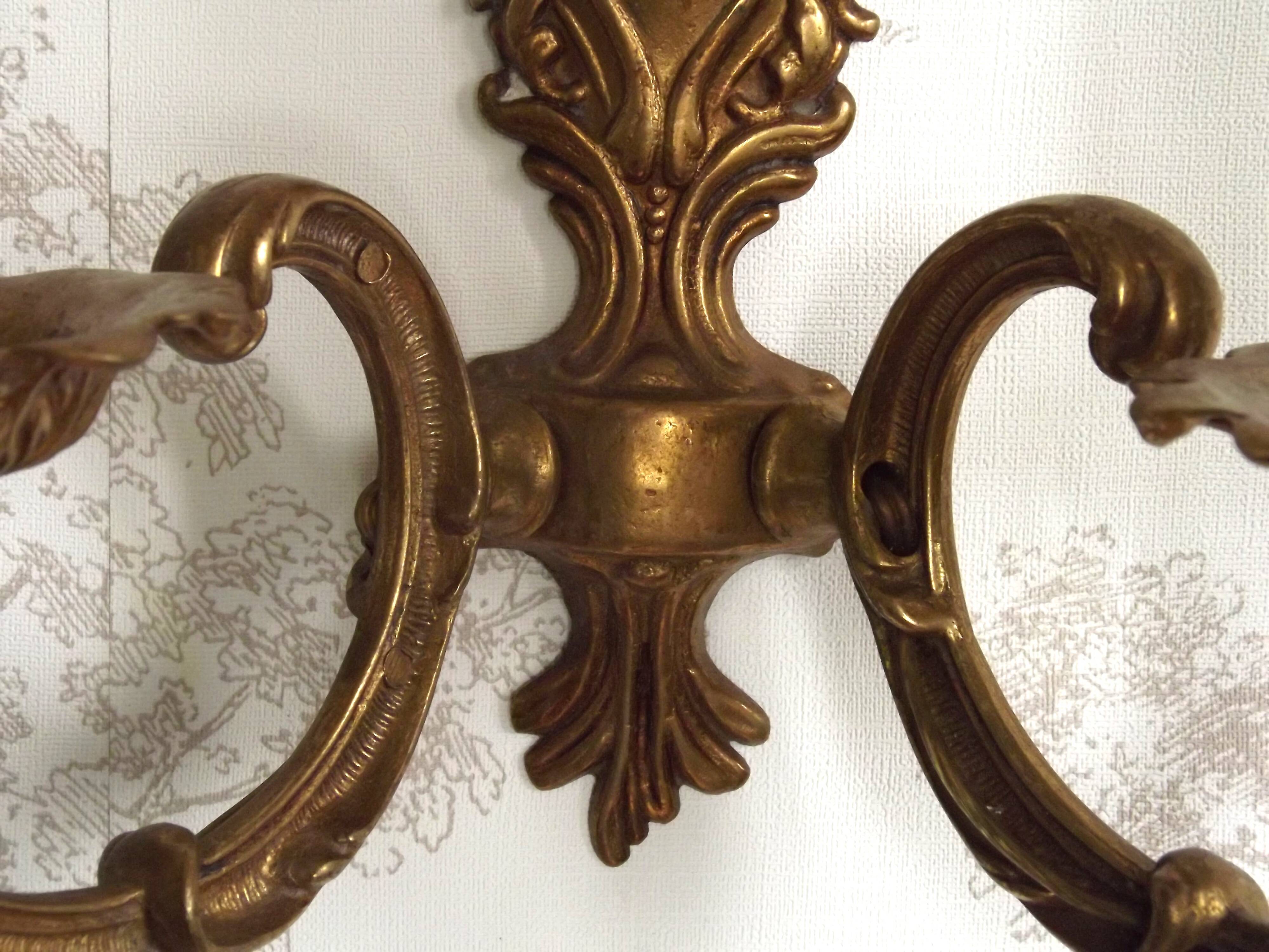 Vintage French Traditional Style Bronze Double Wall Light 5351