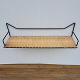 Wicker and metal shelf Raoul Guys 50s