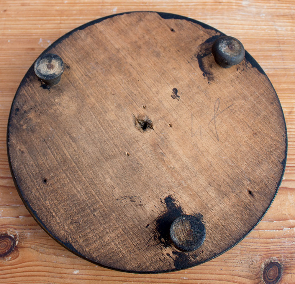Antique round glass globe 35 cm high