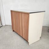 Yellow and blue formica sideboard