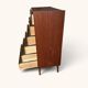 Chiffonnier danois vintage « tallboy » en placage teck