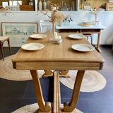 Art deco oak table + extensions