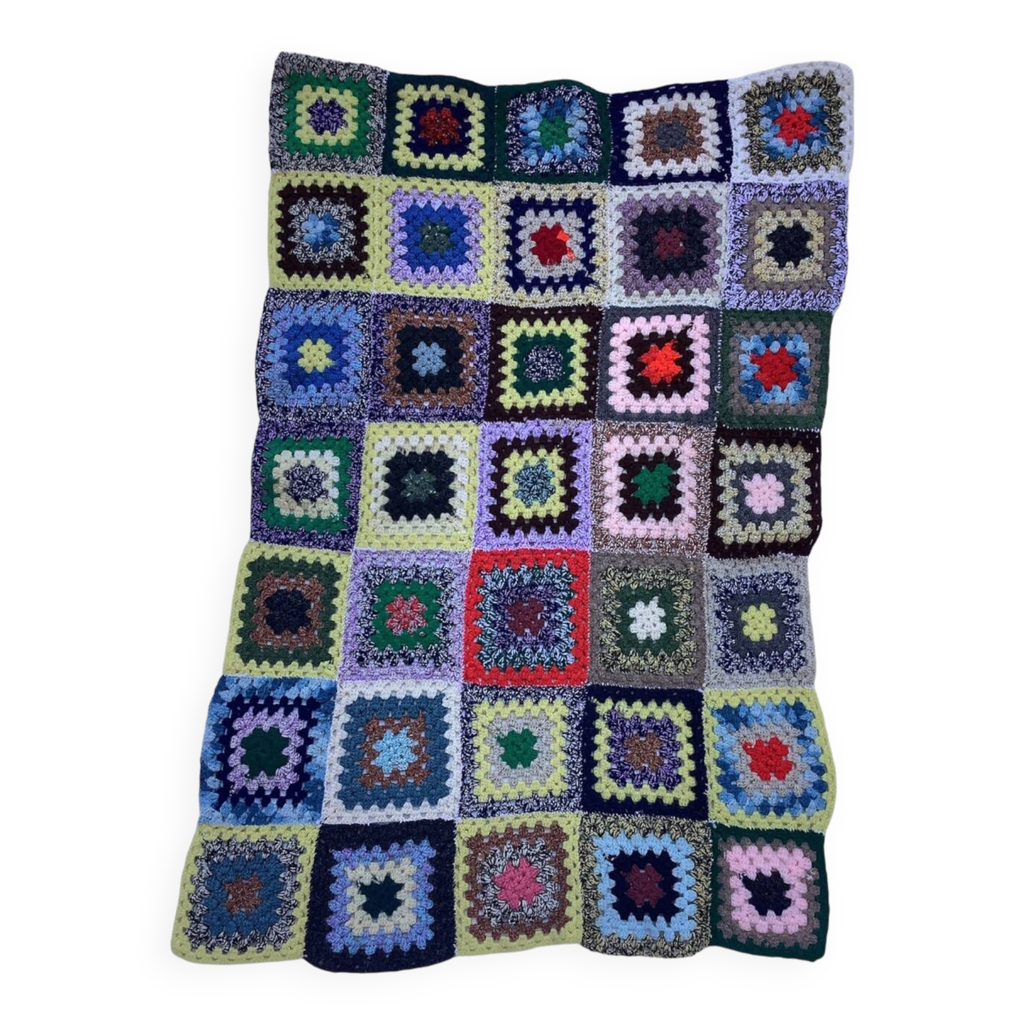 Crochet plaid blanket, handmade