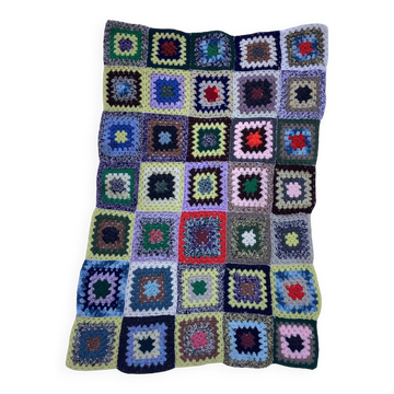 Crochet plaid blanket, handmade
