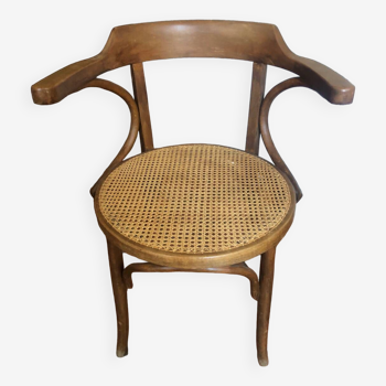 Fauteuil fischel bois courbé et cannage 1900