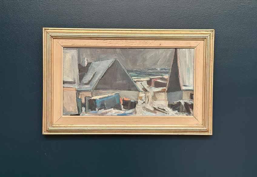 Swedish Oil On Canvas – “Abstract Landscape” By Carl Berndtsson