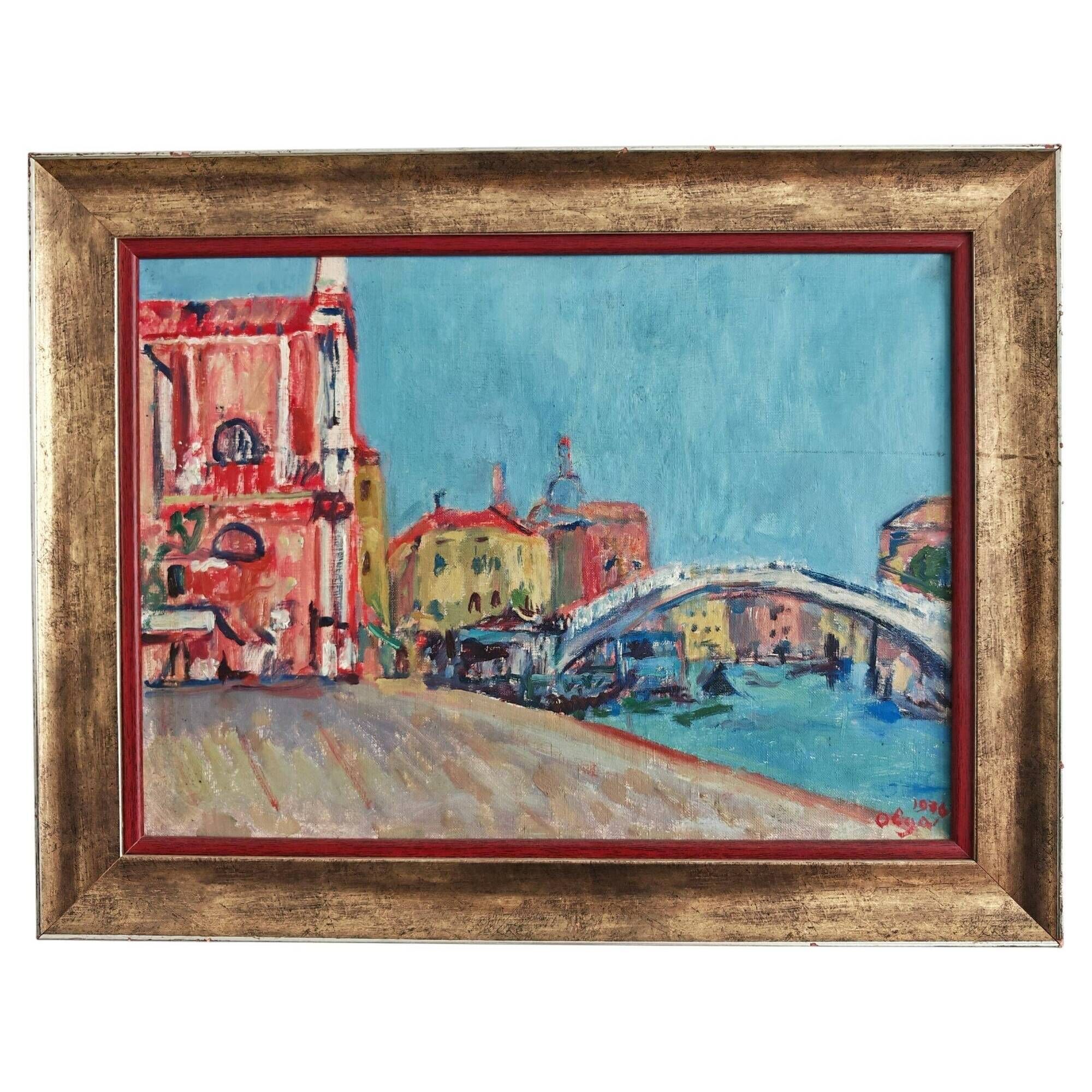 Impressionist painting "Venice", oil on canvas by Olga Milunovic.